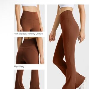 High-Waisted Brown Flare Pants